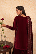 Fozia Khalid | Velvet Deck | Garnet by Fozia Khalid - Designer Dress - Type: Formal - Available at Libayah - 100% Original