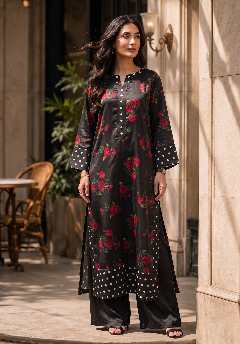 Zarqash | Silk Edit 26 | Rose Noir by Zarqash - Designer Dress  - Type : Ladies Clothes - Available at Libayah - 100% Original 