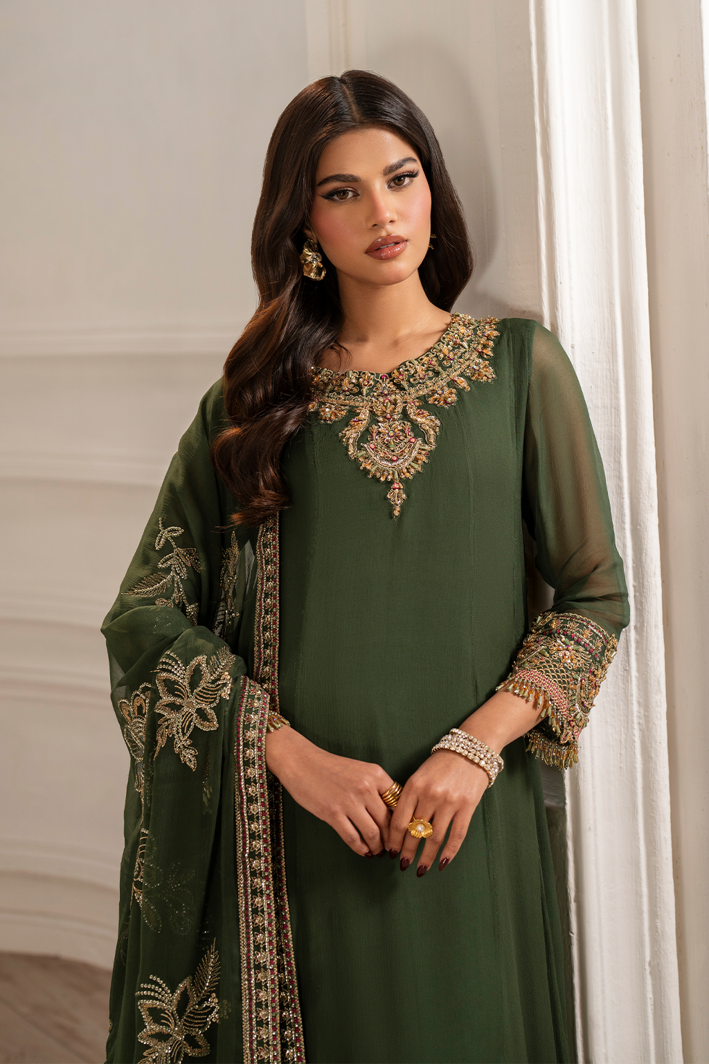 Iznik | Festive Formal |  UE-416 Embroidered Chiffon by Iznik - Designer Dress  - Type : Ladies Clothes - Available at Libayah - 100% Original 