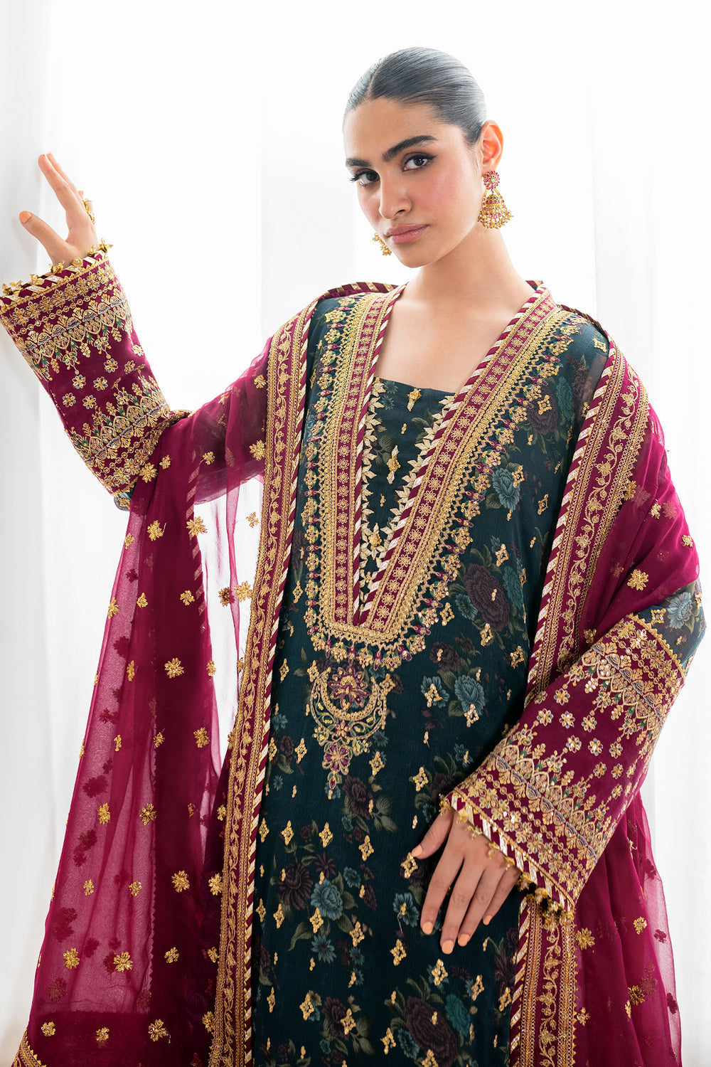 Baroque | Formals Collection | EMBROIDERED CHIFFON UF-689 by Baroque - Designer Dress  - Type : Ladies Clothes - Available at Libayah - 100% Original 