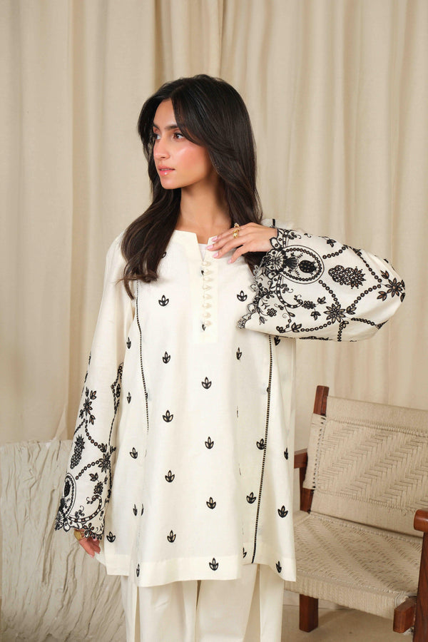 Noor by Saadia Asad | Noor Pret 25 | D2 - Monochrome Flair by Noor by Saadia Asad - Designer Dress  - Type : Ladies Clothes - Available at Libayah - 100% Original 