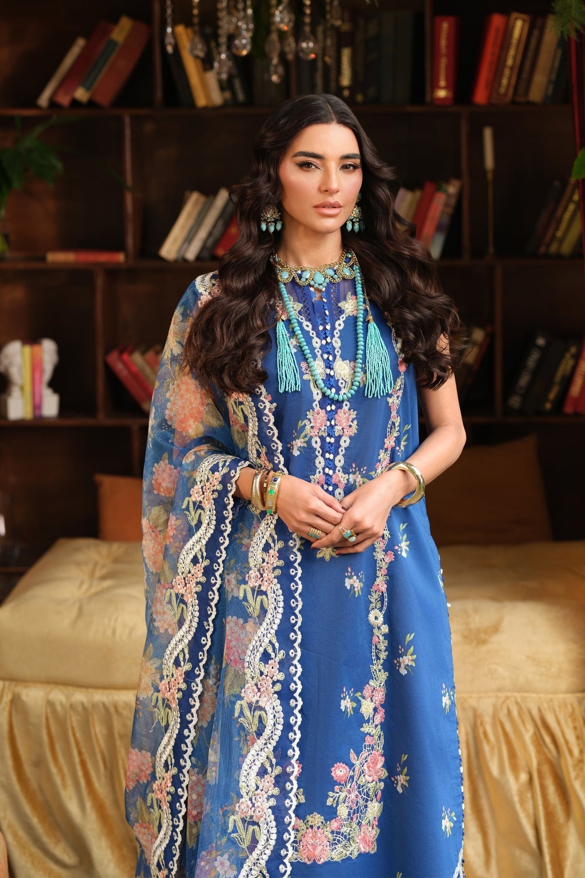 Maryam Hussain | Luxury Lawn 26 | Skye - Designer Dress - Type : Ladies Clothes - Available at Libayah - 100% Original