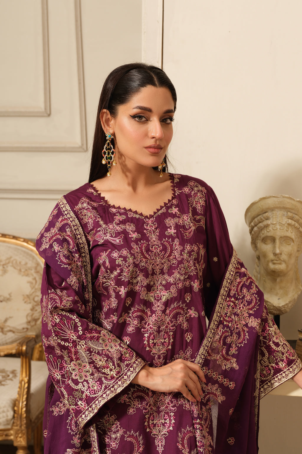 Johra | Silsila Embroidered Viscose | JH-259-SIL by Johra - Designer Dress - Type: Luxury - Available at Libayah - 100% Original