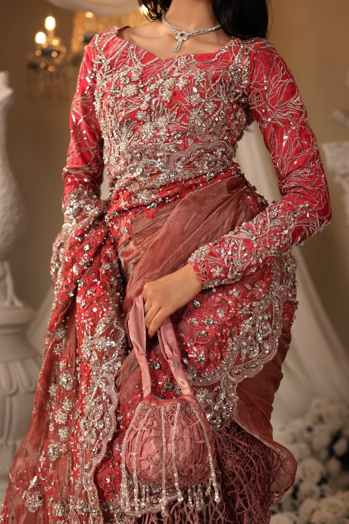 Musferah Saad | Casa Blance |Coral Majesty by Musferah Saad - Designer Dress  - Type : Ladies Clothes - Available at Libayah - 100% Original 