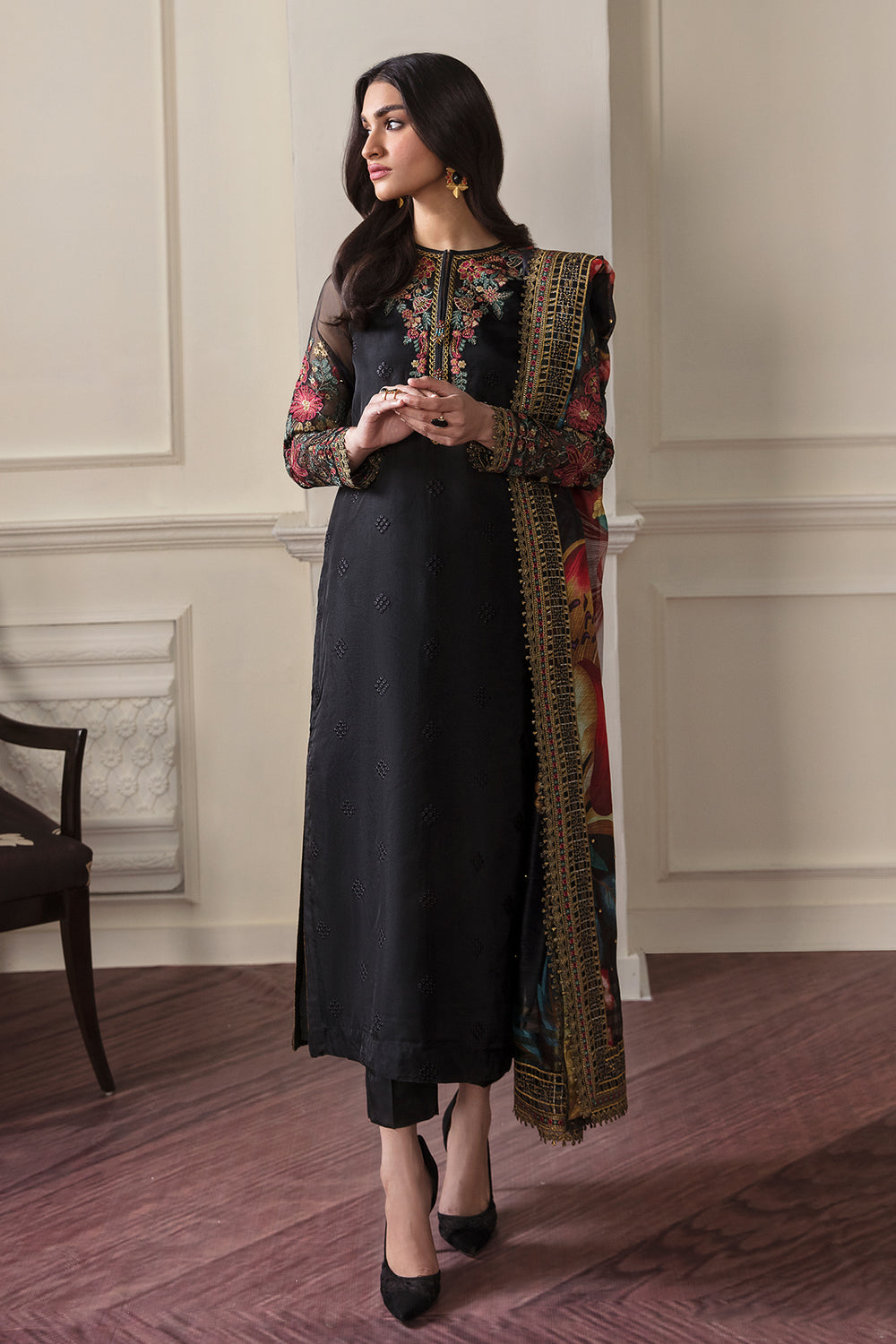 Baroque | Formals Collection | EMBROIDERED ORGANZA UF-290 by Baroque - Designer Dress  - Type : Ladies Clothes - Available at Libayah - 100% Original 