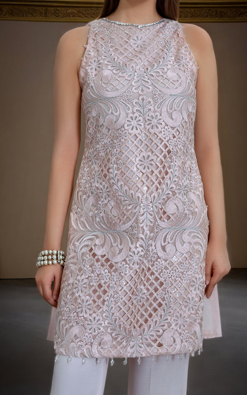 Threads and Motifs | Formal Dresses 25 | Organza Embroidered Shirt by Threads and Motifs - Designer Dress  - Type : Ladies Clothes - Available at Libayah - 100% Original 