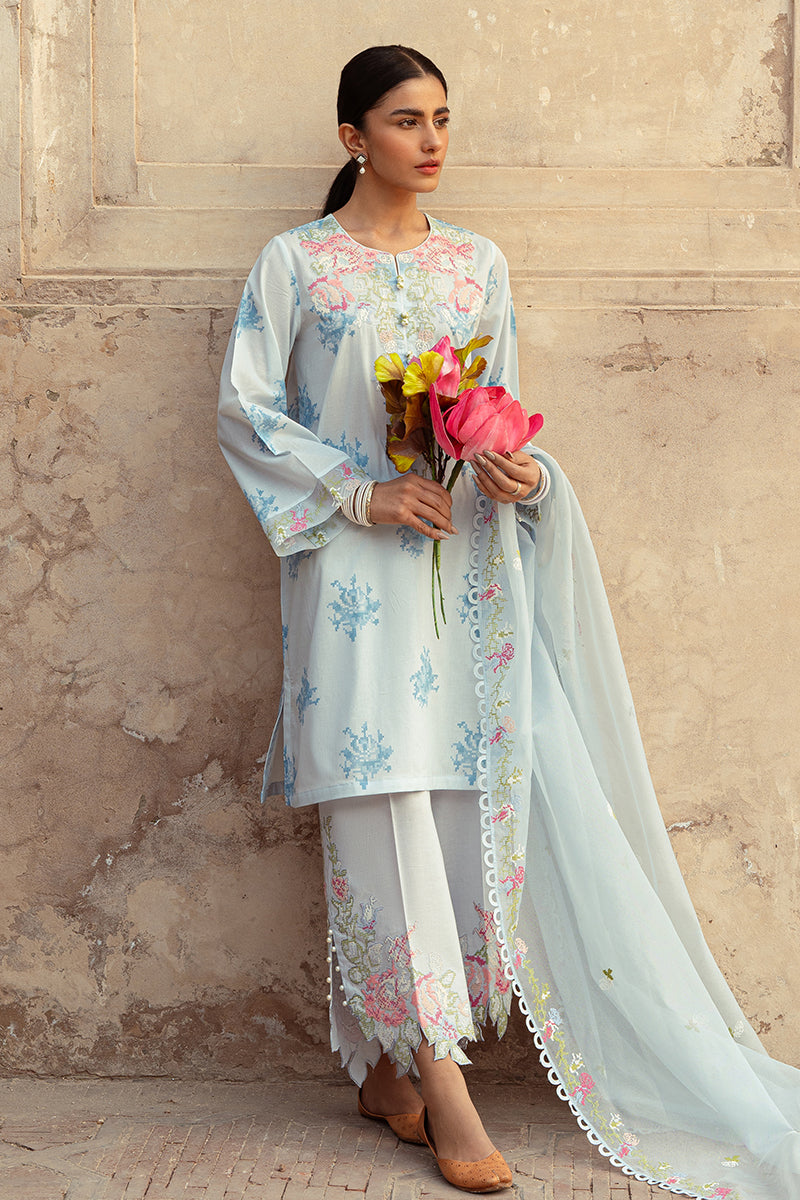 Cross Stitch | Premium Lawn 24 | DAWN MIST by Cross Stitch - Designer Dress - Type: Ladies Clothes - Available at Libayah - 100% Original