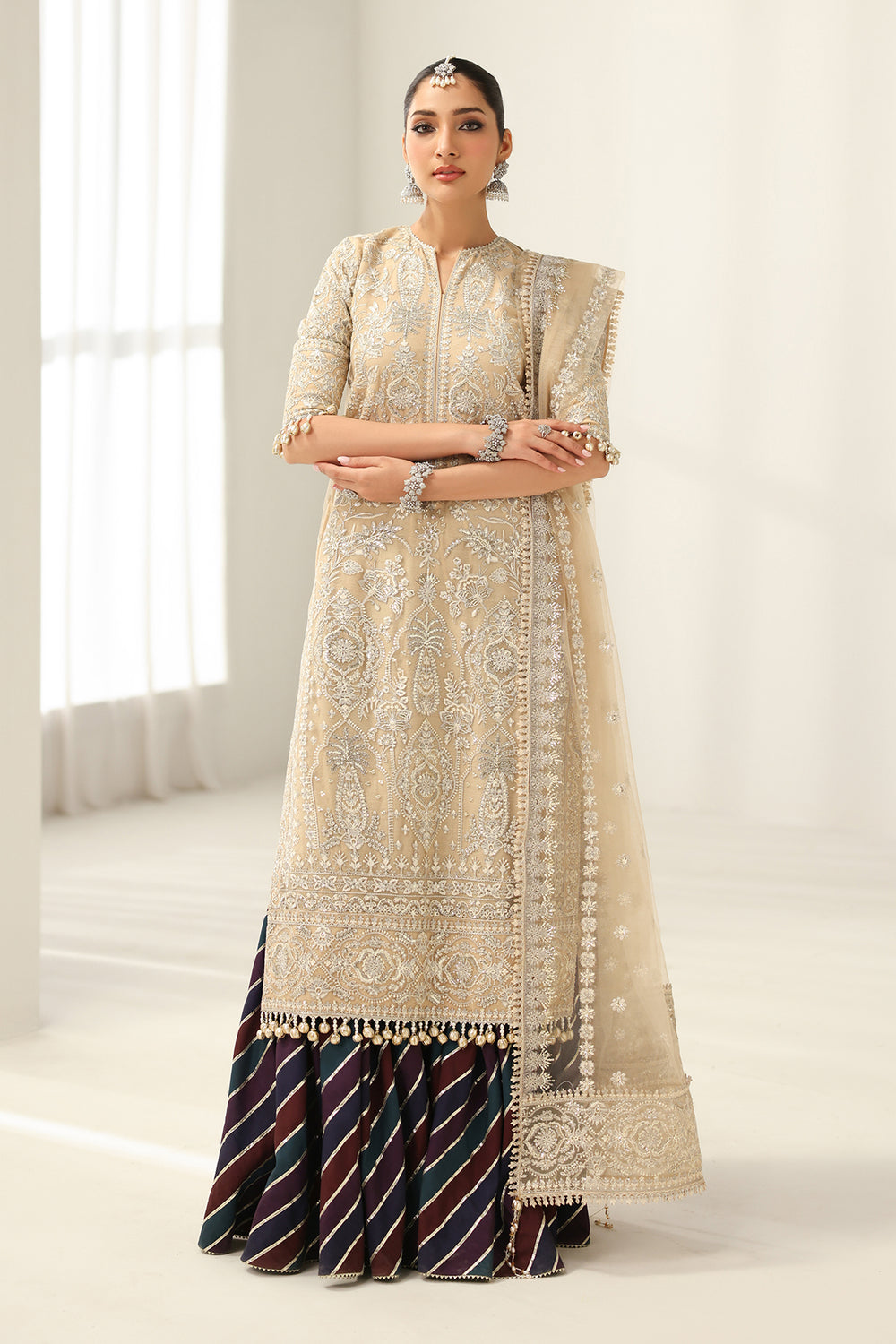 Baroque | Formals Collection | EMBROIDERED NET UF-4183 by Baroque - Designer Dress  - Type : Ladies Clothes - Available at Libayah - 100% Original 
