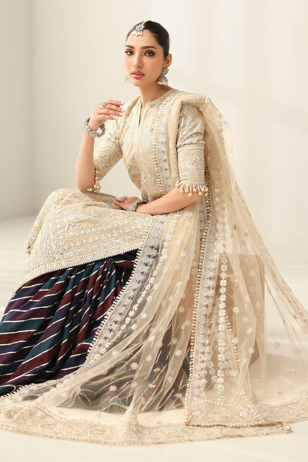 Baroque | Formals Collection | EMBROIDERED NET UF-4183 by Baroque - Designer Dress  - Type : Ladies Clothes - Available at Libayah - 100% Original 