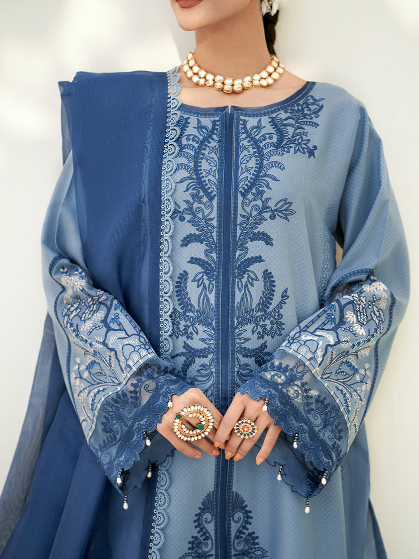 Fozia Khalid | Eid Edit 24 | Aquamarine by Fozia Khalid - Designer Dress - Type: Ladies Clothes - Available at Libayah - 100% Original