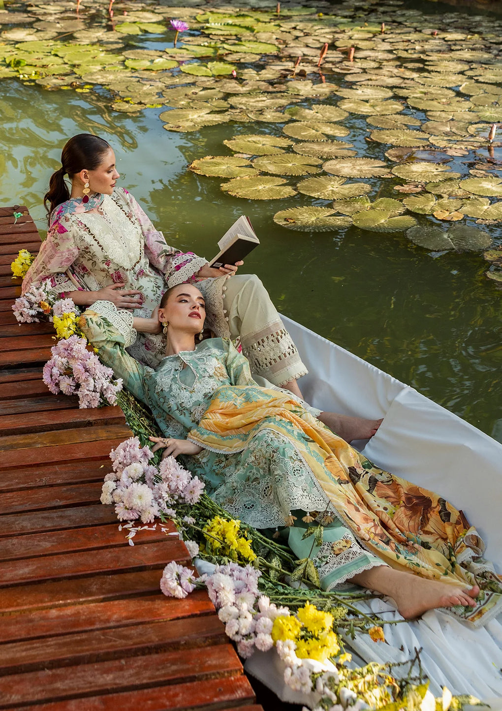 Elaf Premium | Print Chikankari 25 | ELK-06A PISTACHIO DREAMS by Elaf Premium - Designer Dress - Type: Ladies Clothes - Available at Libayah - 100% Original
