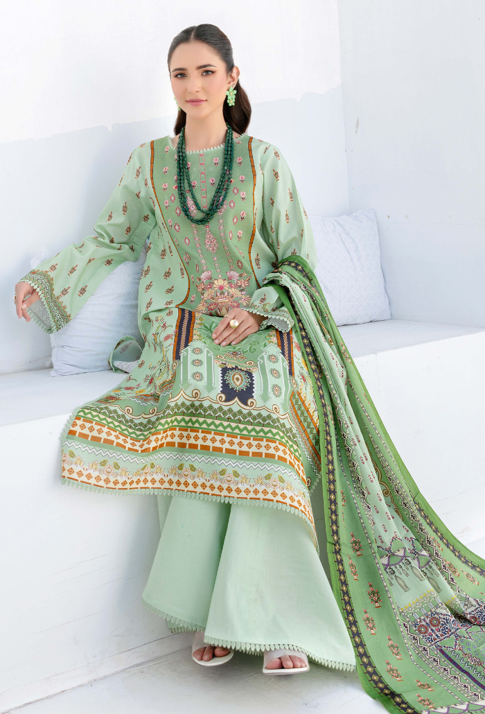 Humdum | Saira Bano Lawn 24 | D02 by HumDum - Designer Dress - Type: Ladies Clothes - Available at Libayah - 100% Original