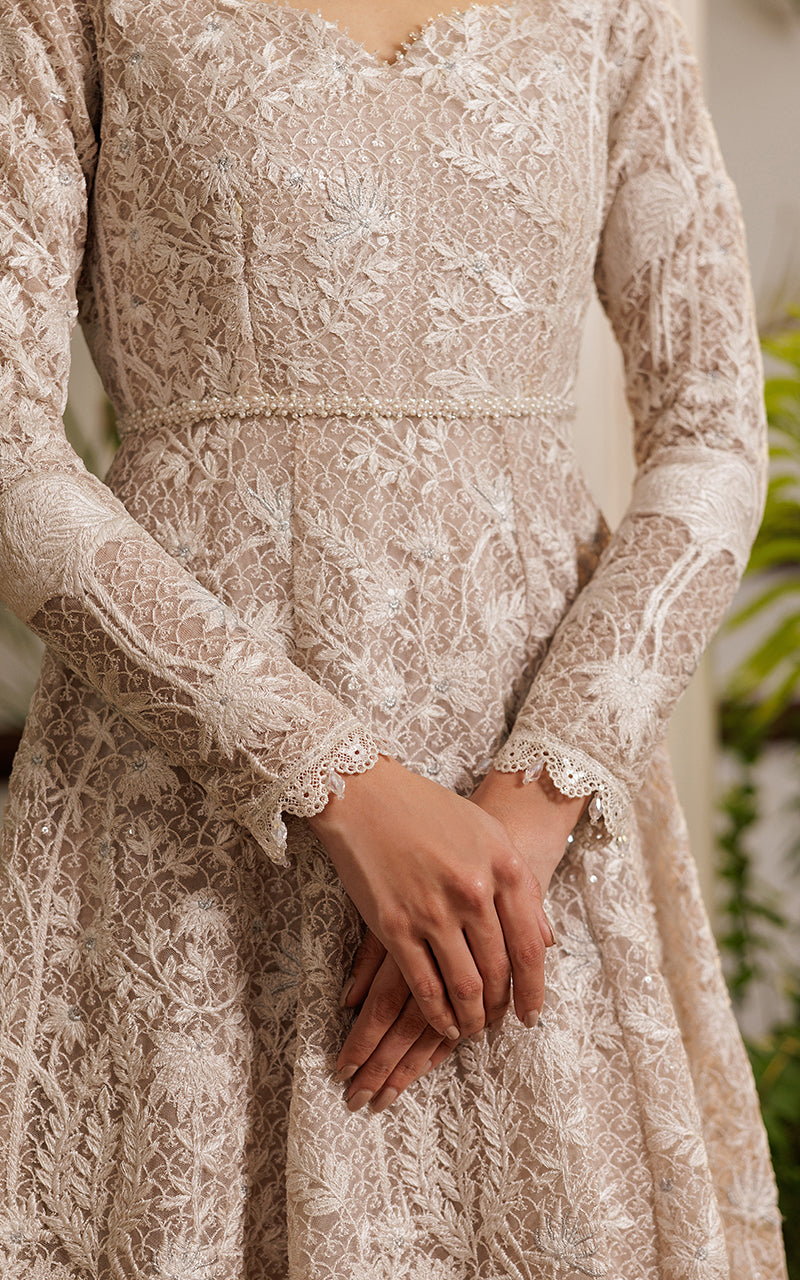 Threads and Motifs | Formal Dresses 25 | Net Embroidered Dress by Threads and Motifs - Designer Dress  - Type : Ladies Clothes - Available at Libayah - 100% Original 