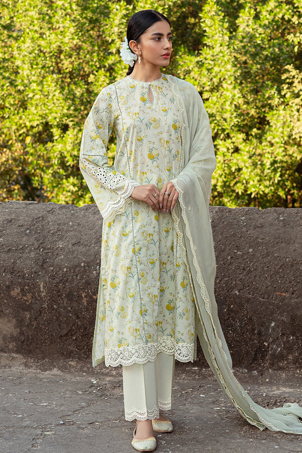 Cross Stitch | Premium Lawn 24 | LIME PRIMROSE by Cross Stitch - Designer Dress - Type: Ladies Clothes - Available at Libayah - 100% Original