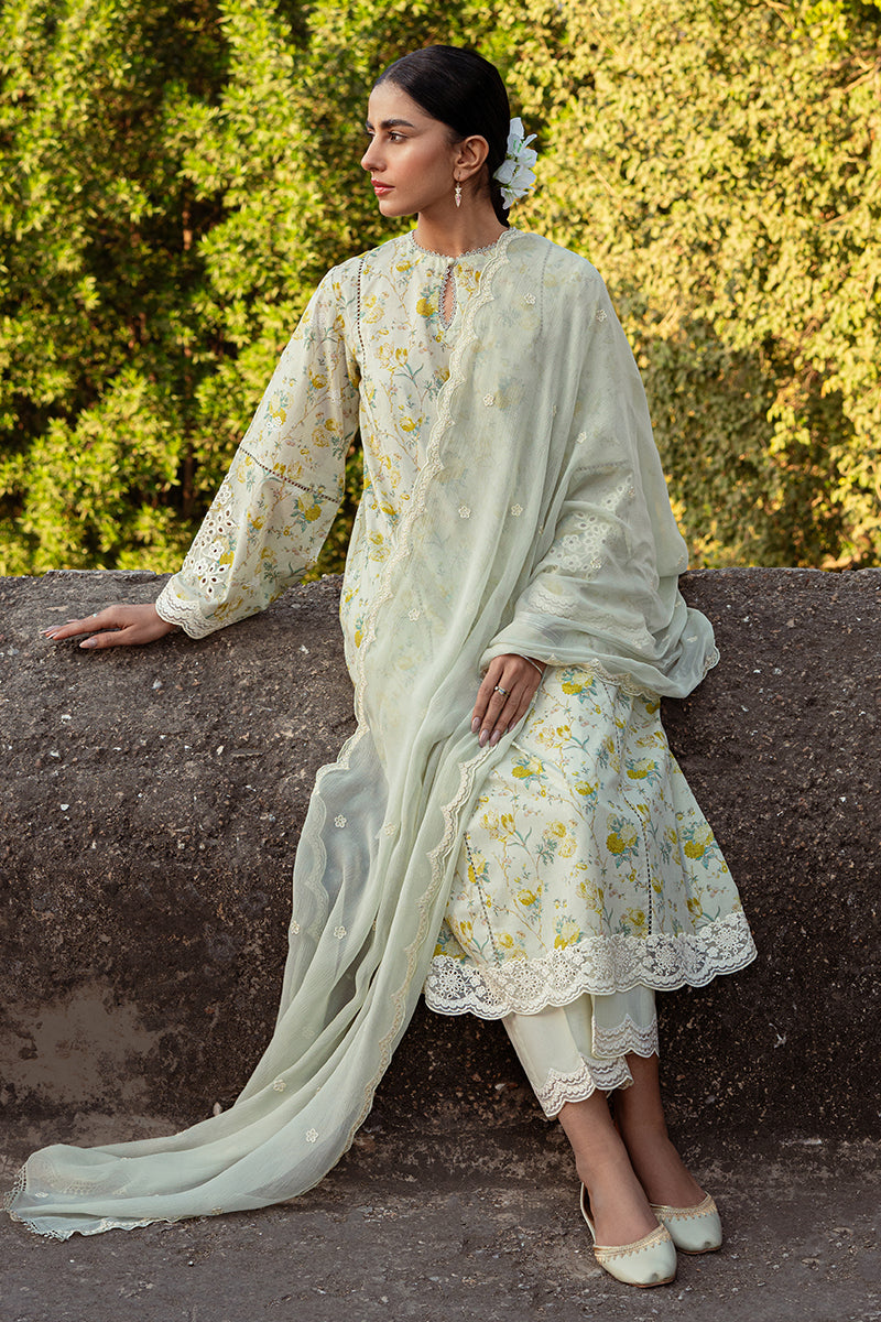 Cross Stitch | Premium Lawn 24 | LIME PRIMROSE by Cross Stitch - Designer Dress - Type: Ladies Clothes - Available at Libayah - 100% Original