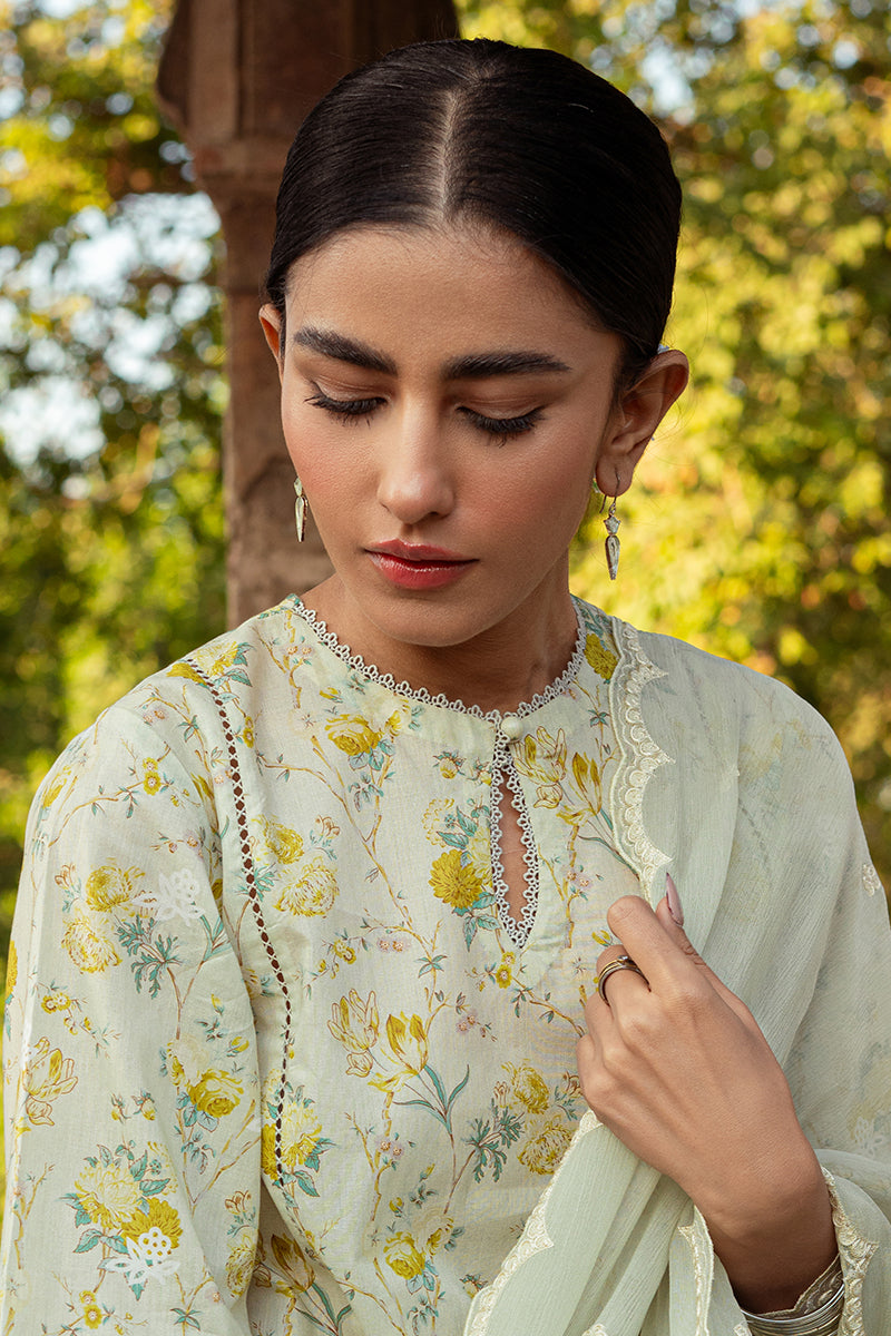 Cross Stitch | Premium Lawn 24 | LIME PRIMROSE by Cross Stitch - Designer Dress - Type: Ladies Clothes - Available at Libayah - 100% Original