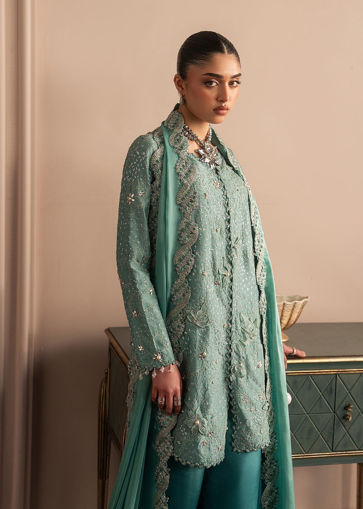 Sadaf Fawad Khan | Roya Lumiere | Aqua Eclat by Sadaf Fawad Khan - Designer Dress  - Type : Ladies Clothes - Available at Libayah - 100% Original 