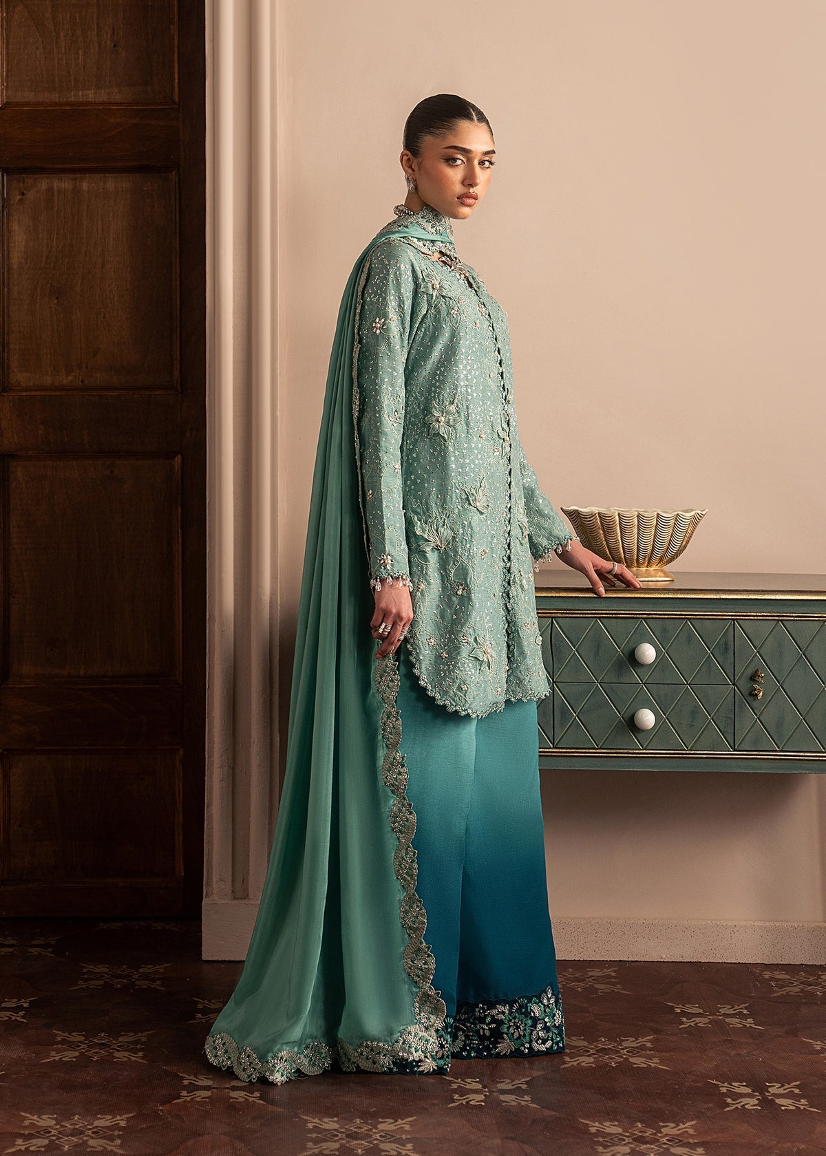 Sadaf Fawad Khan | Roya Lumiere | Aqua Eclat by Sadaf Fawad Khan - Designer Dress  - Type : Ladies Clothes - Available at Libayah - 100% Original 