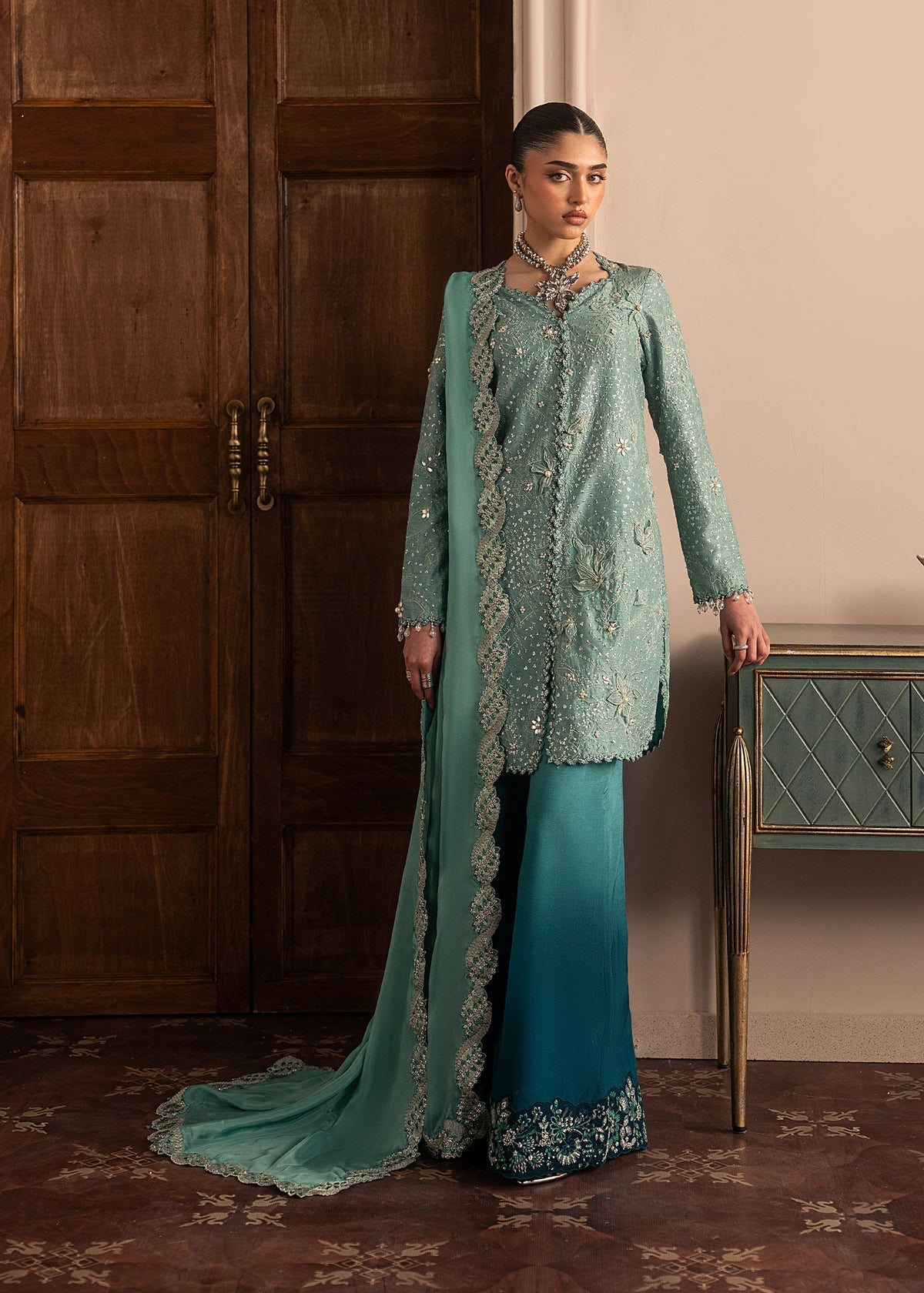 Sadaf Fawad Khan | Roya Lumiere | Aqua Eclat by Sadaf Fawad Khan - Designer Dress  - Type : Ladies Clothes - Available at Libayah - 100% Original 