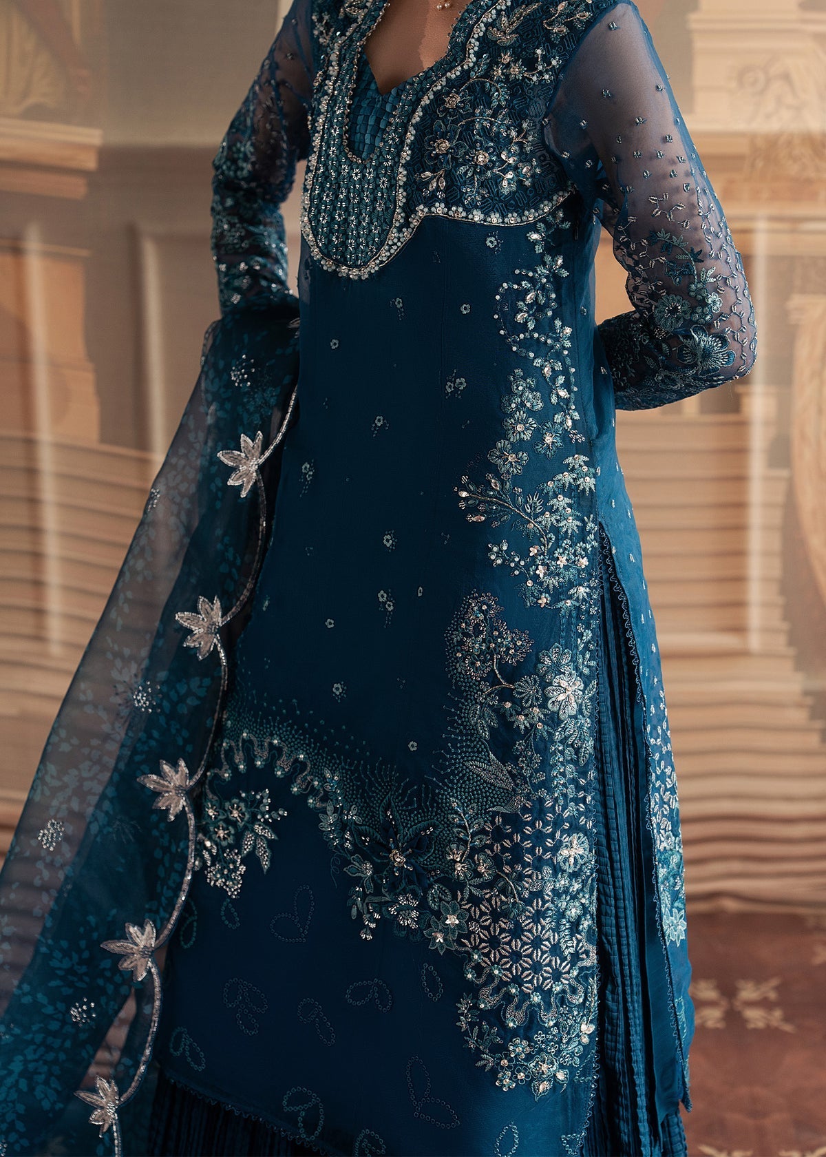 Sadaf Fawad Khan | Roya Lumiere | Marine Elan by Sadaf Fawad Khan - Designer Dress  - Type : Ladies Clothes - Available at Libayah - 100% Original 
