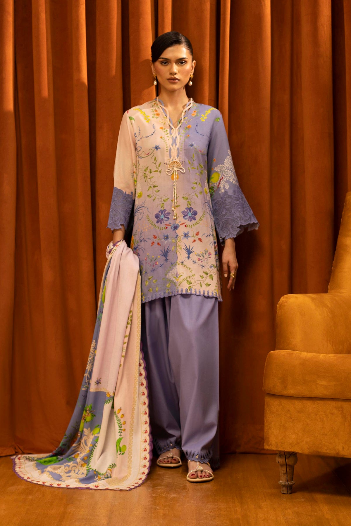 Sana Safinaz | Muzlin Winter 25 | 017B by Sana Safinaz - Designer Dress - Type : Ladies Clothes - Available at Libayah - 100% Original 