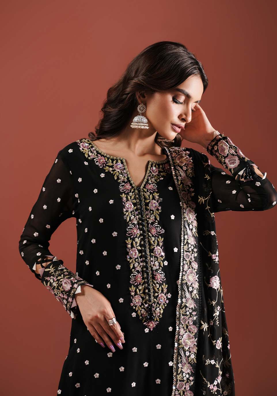 Zarqash | Lakhnawi Festive Chiffon 24 |  ZQL 003A SAHAR by Zarqash - Designer Dress - Type: Ladies Clothes - Available at Libayah - 100% Original