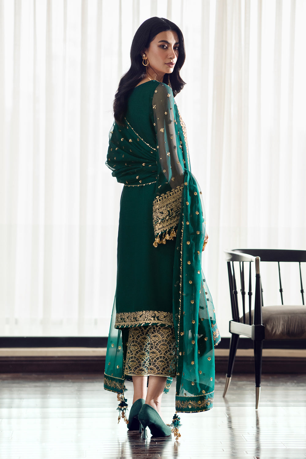 Baroque | Formals Collection | EMBROIDERED CHIFFON UF-505 by Baroque - Designer Dress  - Type : Ladies Clothes - Available at Libayah - 100% Original 