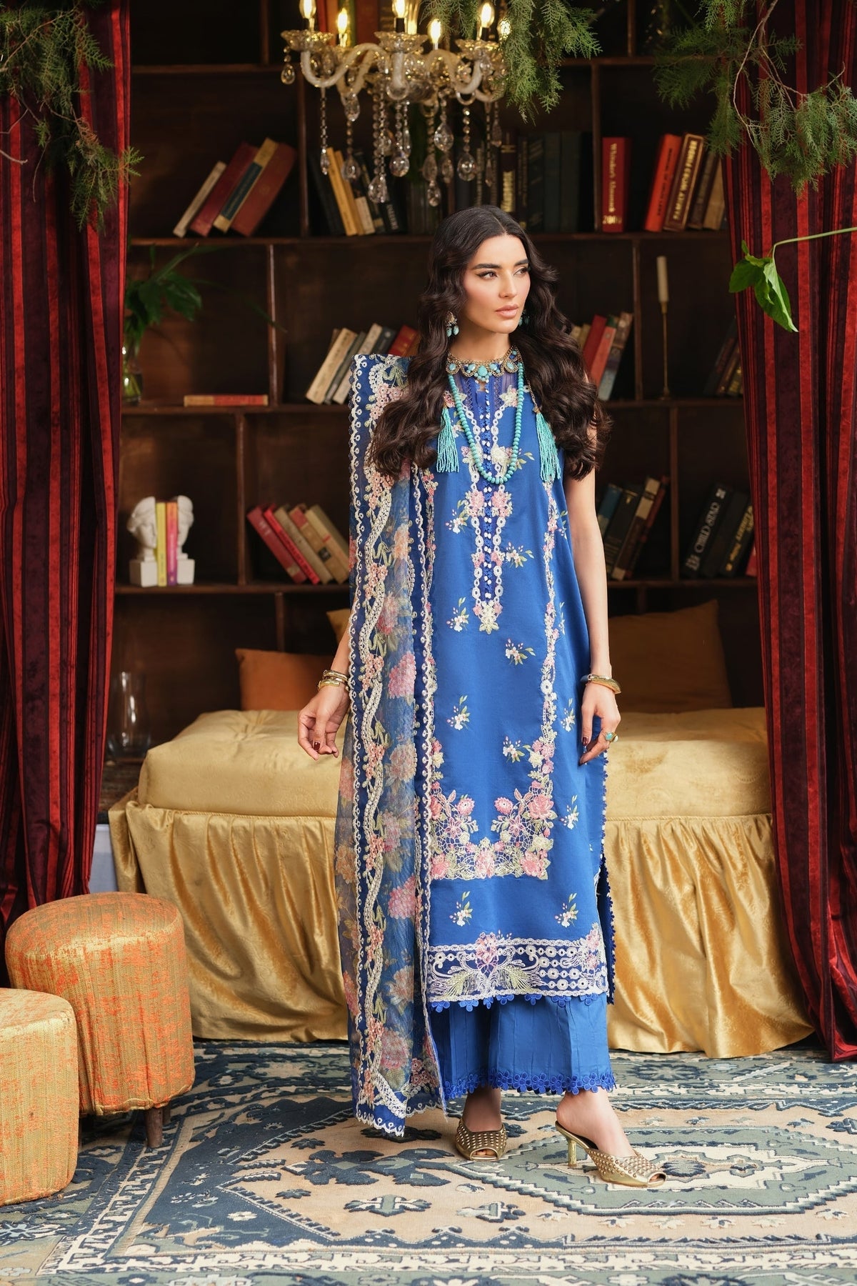 Maryam Hussain | Luxury Lawn 26 | Skye - Designer Dress - Type : Ladies Clothes - Available at Libayah - 100% Original