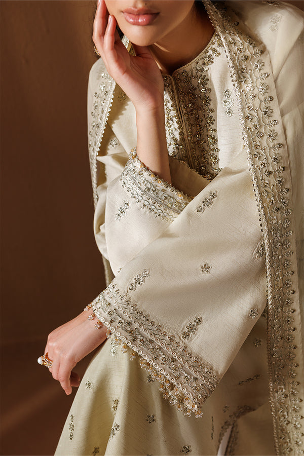 Baroque | Formals Collection | EMBROIDERED RAW SILK UF-4434 by Baroque - Designer Dress  - Type : Ladies Clothes - Available at Libayah - 100% Original 