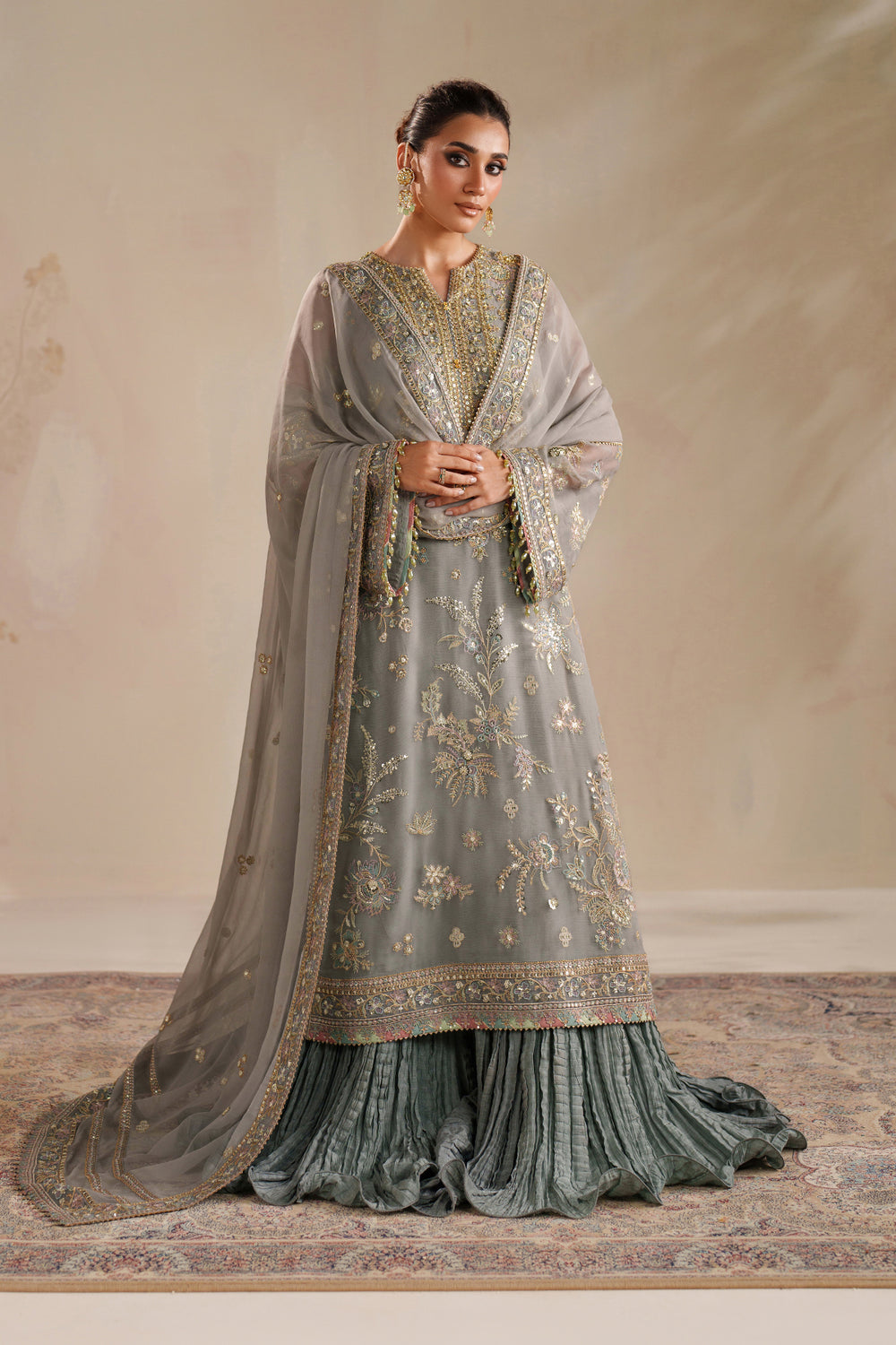 Baroque | Formals Collection | EMBROIDERED CHIFFON UF-4364 by Baroque - Designer Dress  - Type : Ladies Clothes - Available at Libayah - 100% Original 