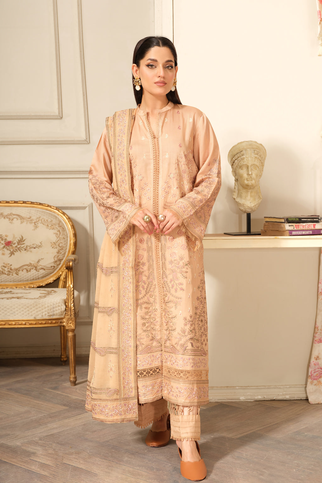 Johra | Silsila Embroidered Viscose | JH-254-SIL by Johra - Designer Dress - Type: Luxury - Available at Libayah - 100% Original