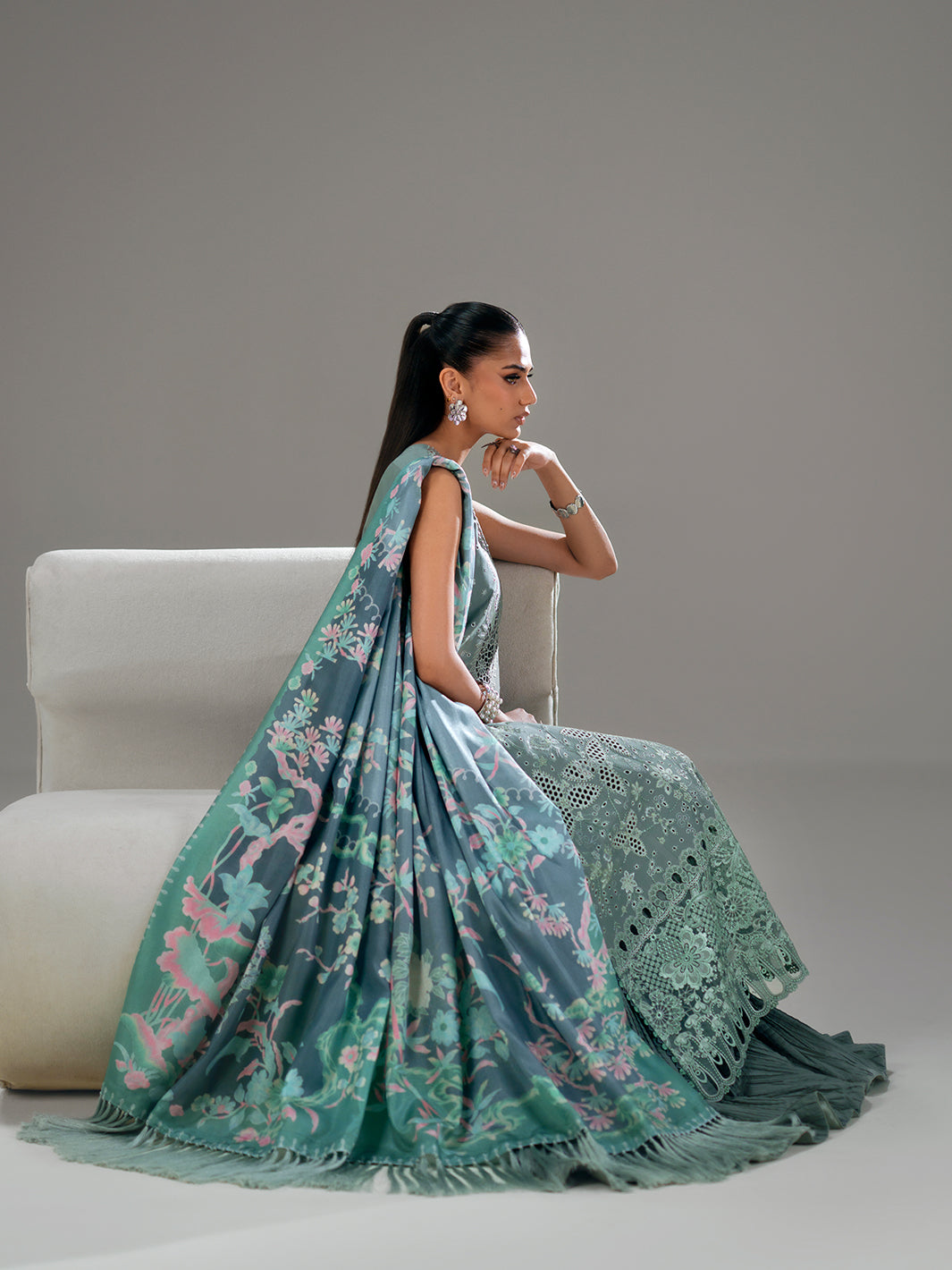 Bin Ilyas | Amour Luxury Lawn 26 |181-A by Bin Ilyas - Designer Dress  - Type : Ladies Clothes - Available at Libayah - 100% Original 