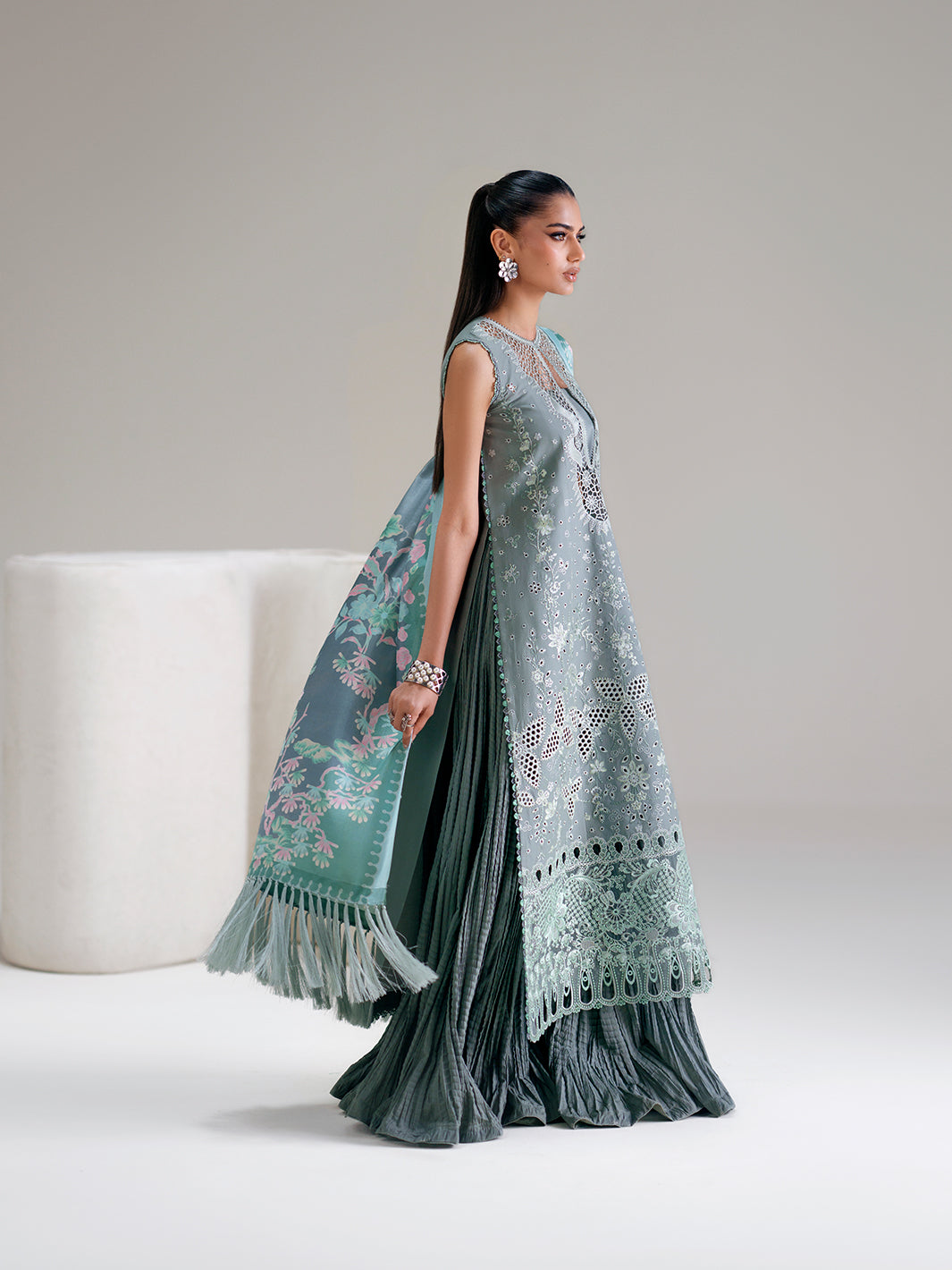 Bin Ilyas | Amour Luxury Lawn 26 |181-A by Bin Ilyas - Designer Dress  - Type : Ladies Clothes - Available at Libayah - 100% Original 