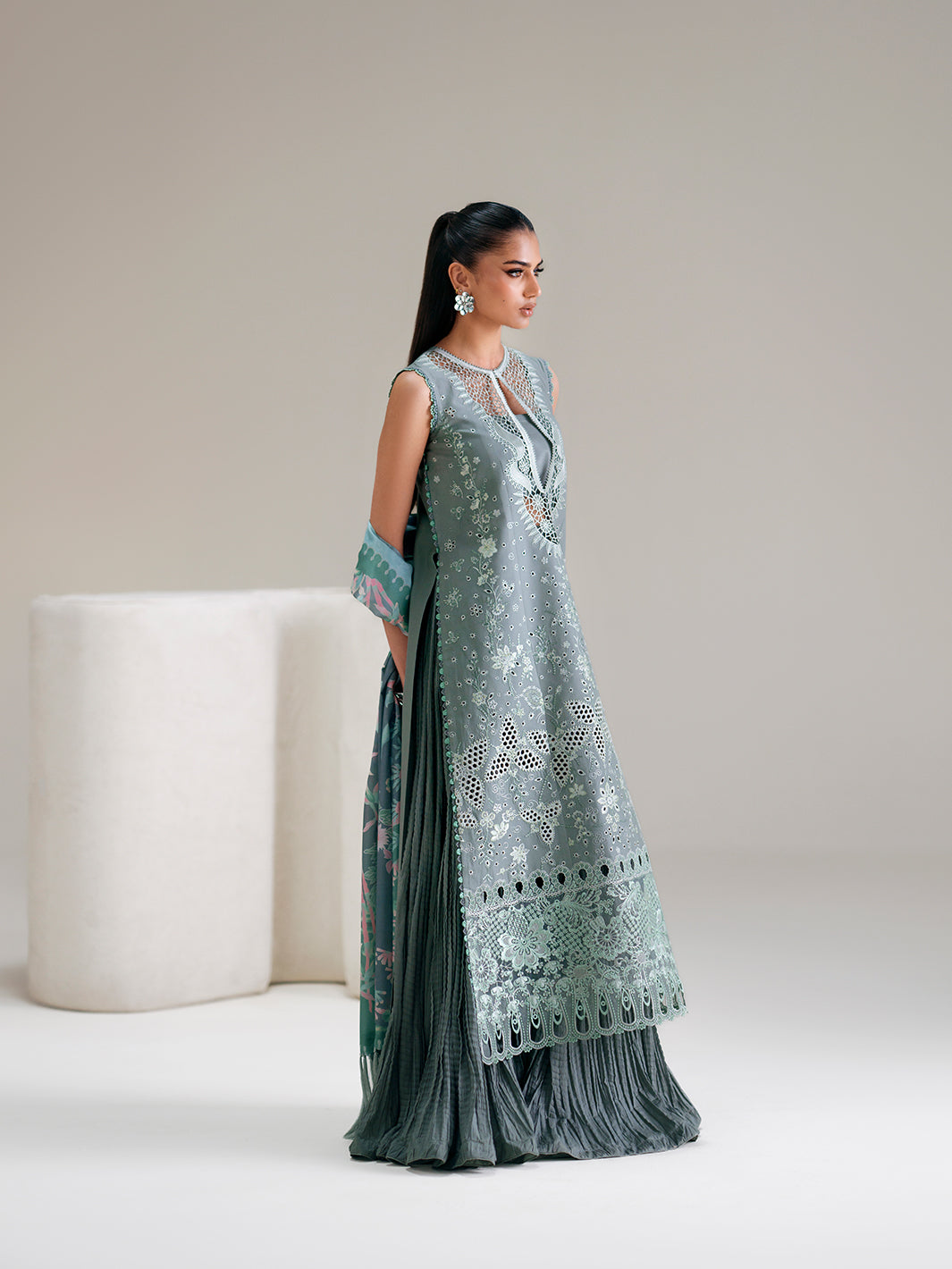 Bin Ilyas | Amour Luxury Lawn 26 |181-A by Bin Ilyas - Designer Dress  - Type : Ladies Clothes - Available at Libayah - 100% Original 