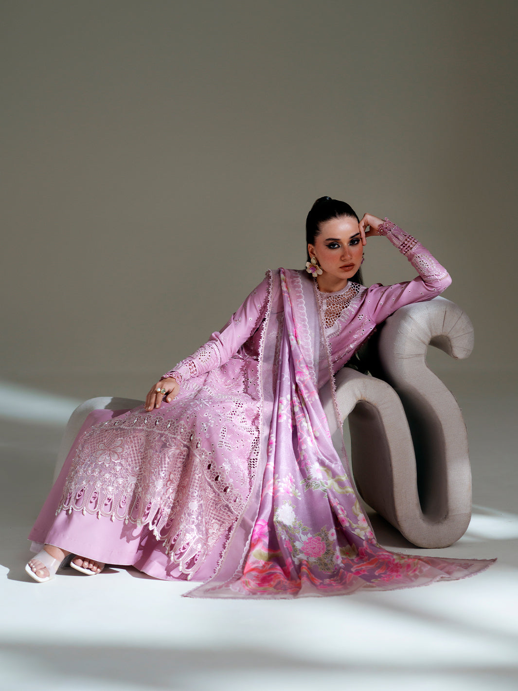 Bin Ilyas | Amour Luxury Lawn 26 | 181-B by Bin Ilyas - Designer Dress  - Type : Ladies Clothes - Available at Libayah - 100% Original 