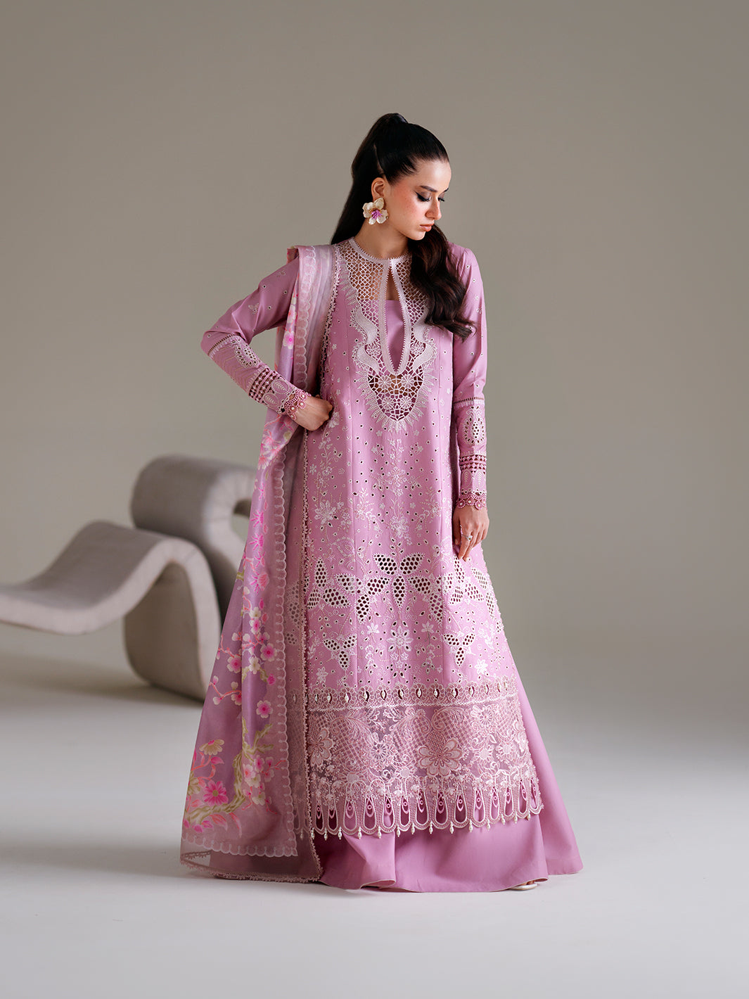 Bin Ilyas | Amour Luxury Lawn 26 | 181-B by Bin Ilyas - Designer Dress  - Type : Ladies Clothes - Available at Libayah - 100% Original 