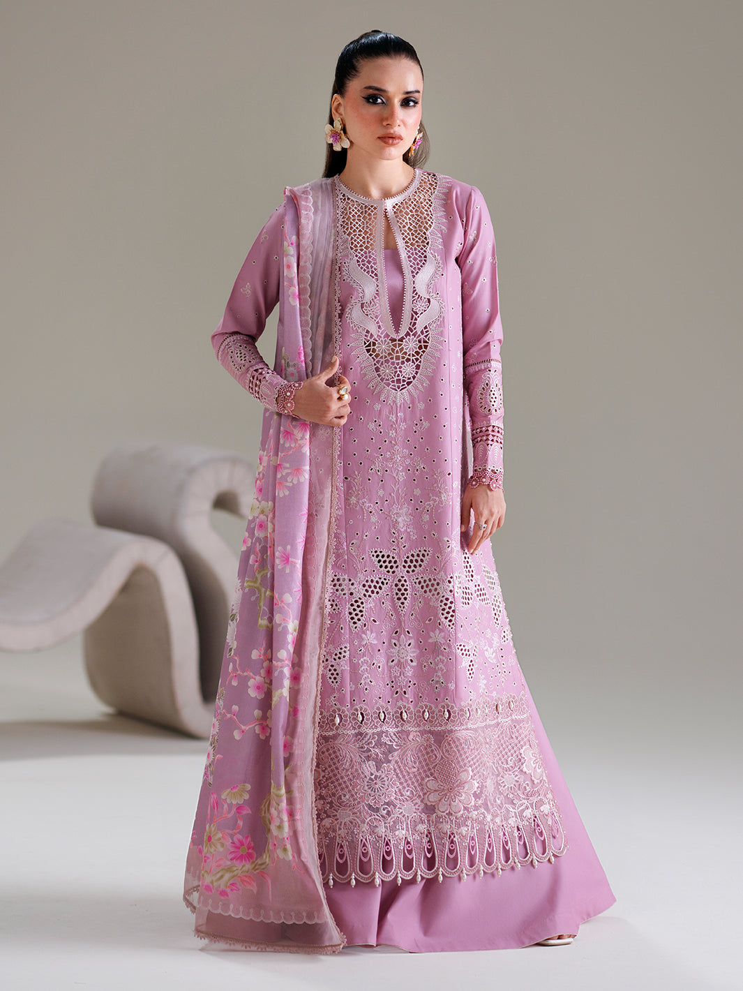 Bin Ilyas | Amour Luxury Lawn 26 | 181-B by Bin Ilyas - Designer Dress  - Type : Ladies Clothes - Available at Libayah - 100% Original 
