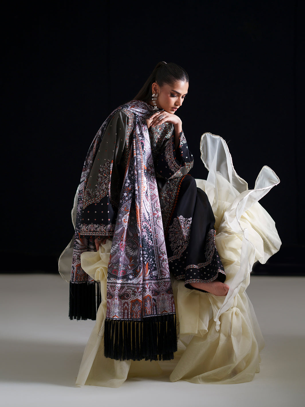 Bin Ilyas | Amour Luxury Lawn 26 |182-A by Bin Ilyas - Designer Dress  - Type : Ladies Clothes - Available at Libayah - 100% Original 