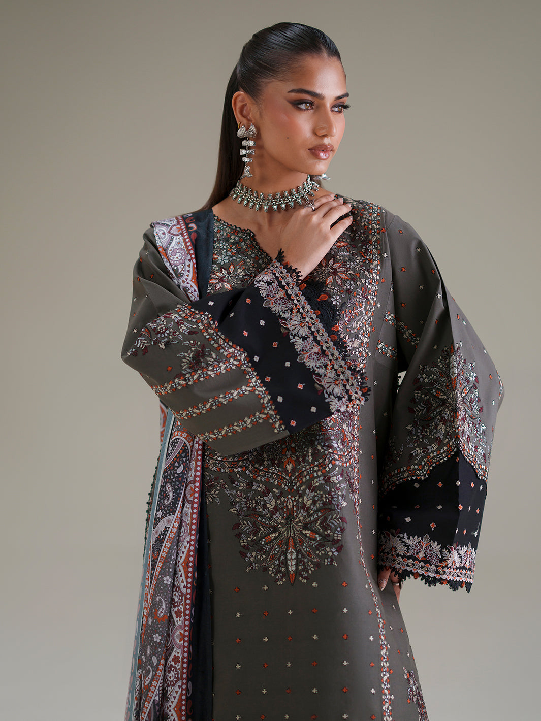 Bin Ilyas | Amour Luxury Lawn 26 |182-A by Bin Ilyas - Designer Dress  - Type : Ladies Clothes - Available at Libayah - 100% Original 