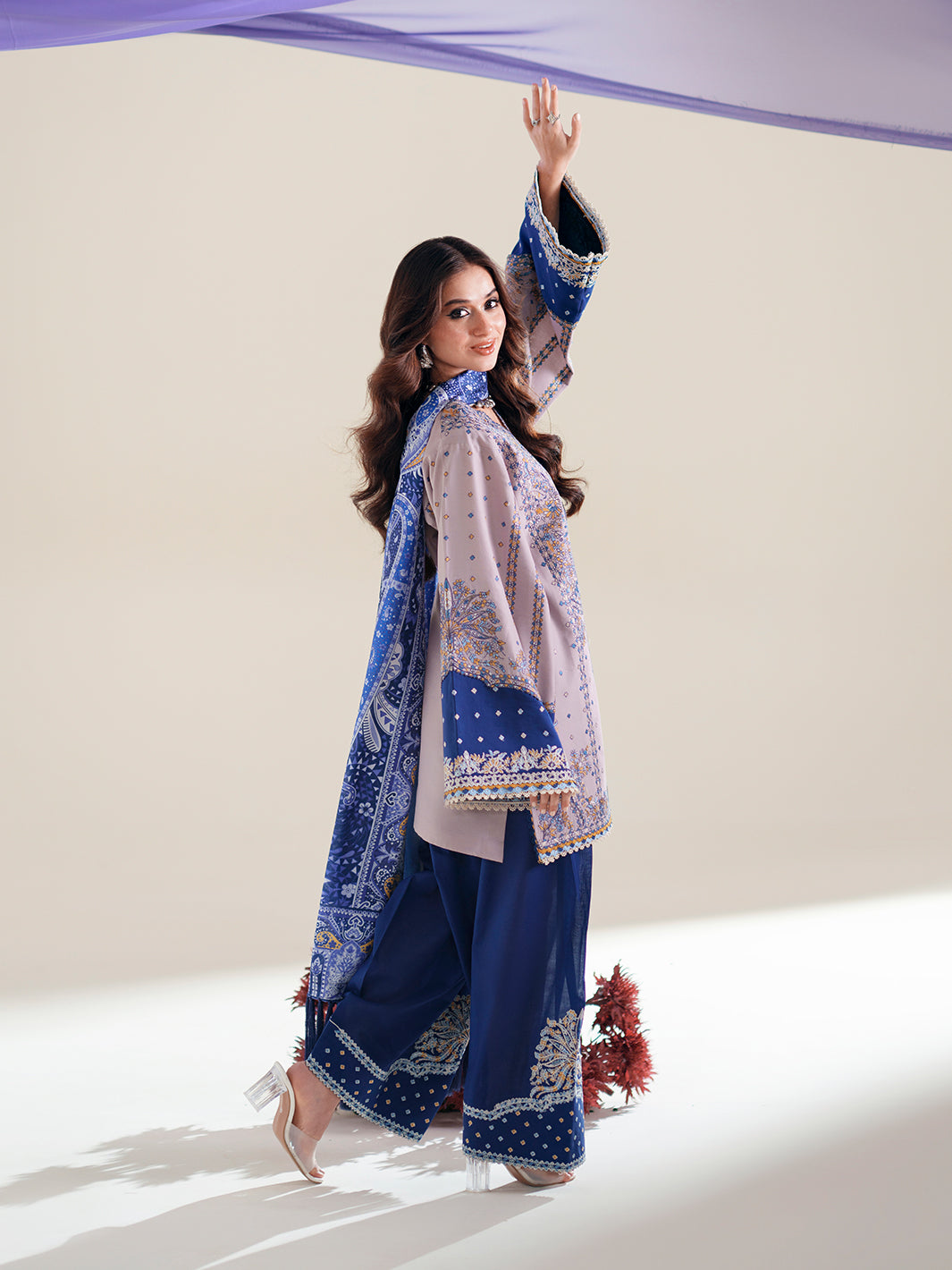 Bin Ilyas | Amour Luxury Lawn 26 |182-B by Bin Ilyas - Designer Dress  - Type : Ladies Clothes - Available at Libayah - 100% Original 