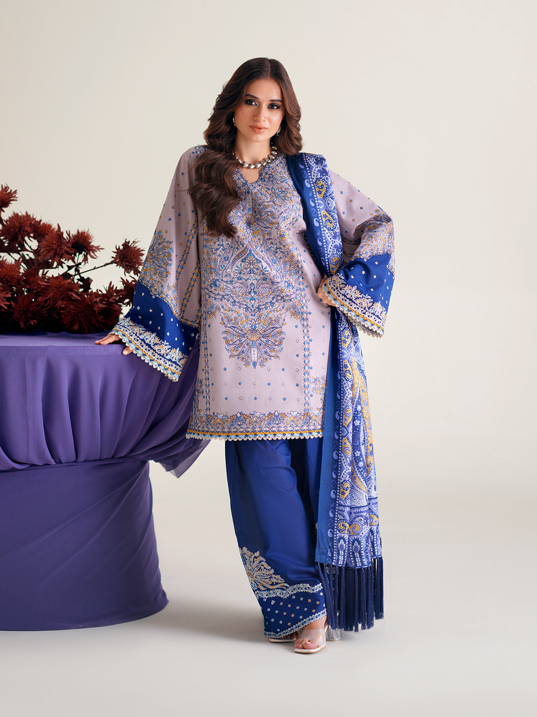 Bin Ilyas | Amour Luxury Lawn 26 |182-B by Bin Ilyas - Designer Dress  - Type : Ladies Clothes - Available at Libayah - 100% Original 