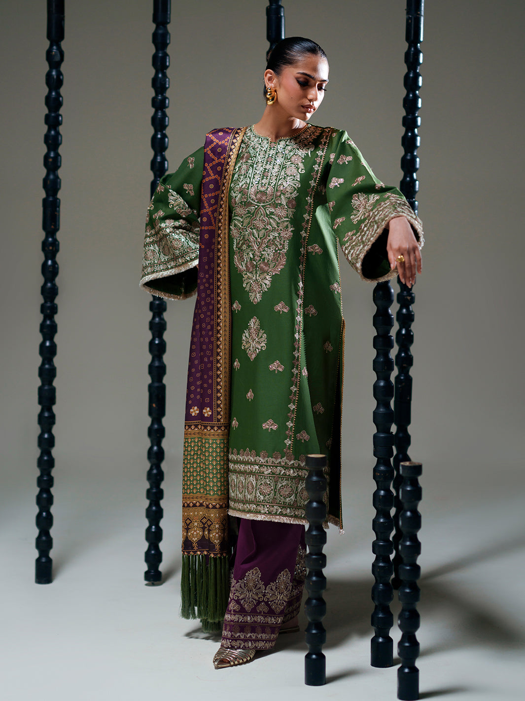 Bin Ilyas | Amour Luxury Lawn 26 | 183-B by Bin Ilyas - Designer Dress  - Type : Ladies Clothes - Available at Libayah - 100% Original 