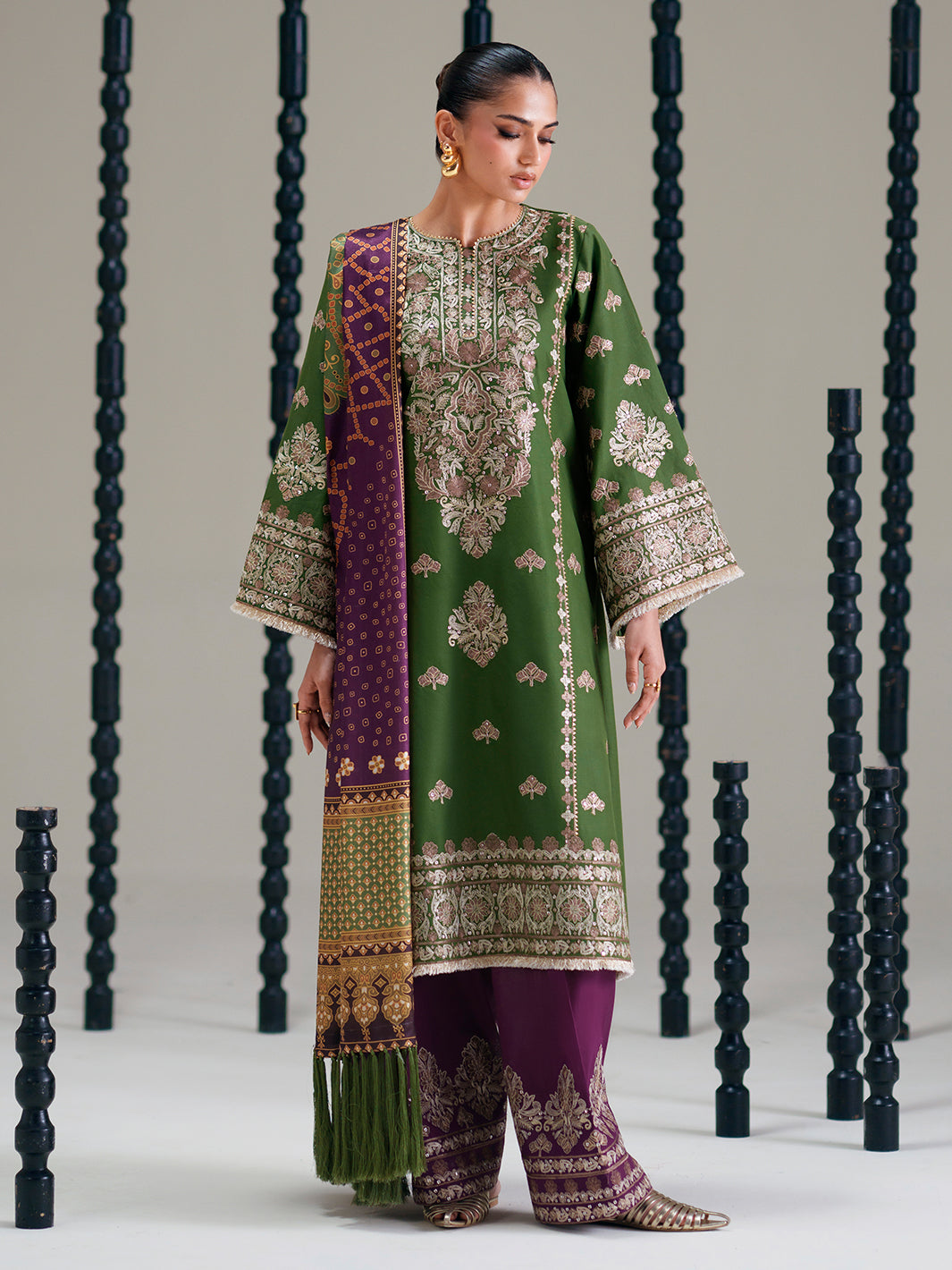 Bin Ilyas | Amour Luxury Lawn 26 | 183-B by Bin Ilyas - Designer Dress  - Type : Ladies Clothes - Available at Libayah - 100% Original 