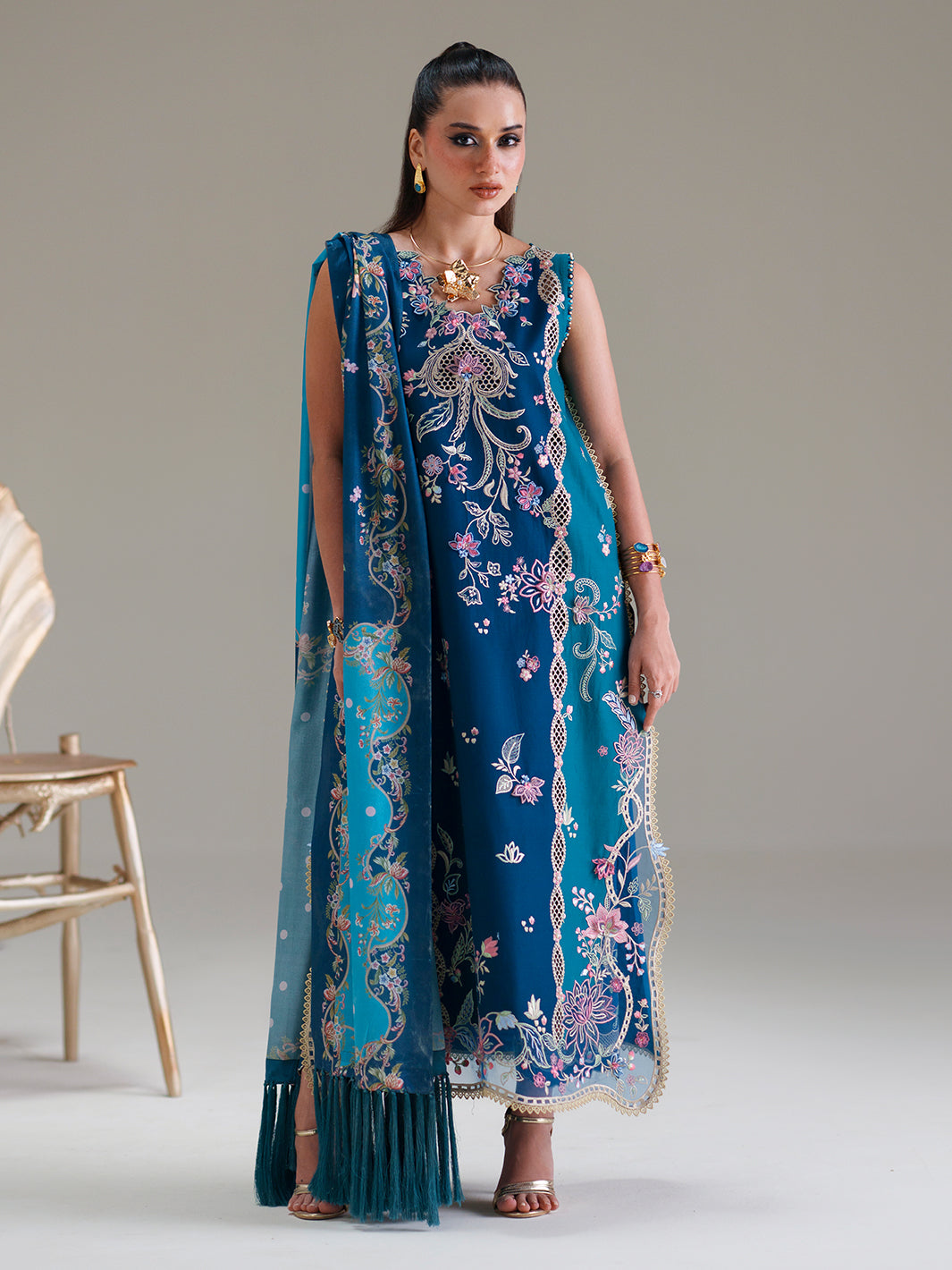 Bin Ilyas | Amour Luxury Lawn 26 | 184-A by Bin Ilyas - Designer Dress  - Type : Ladies Clothes - Available at Libayah - 100% Original 