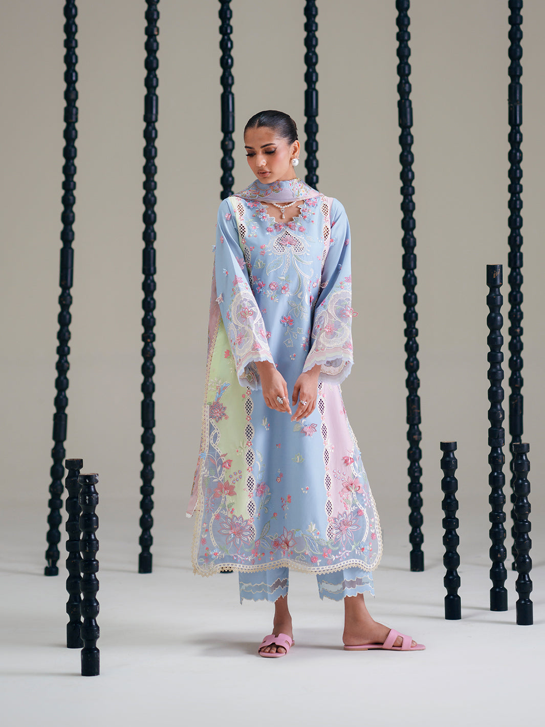 Bin Ilyas | Amour Luxury Lawn 26 | 184-B by Bin Ilyas - Designer Dress  - Type : Ladies Clothes - Available at Libayah - 100% Original 