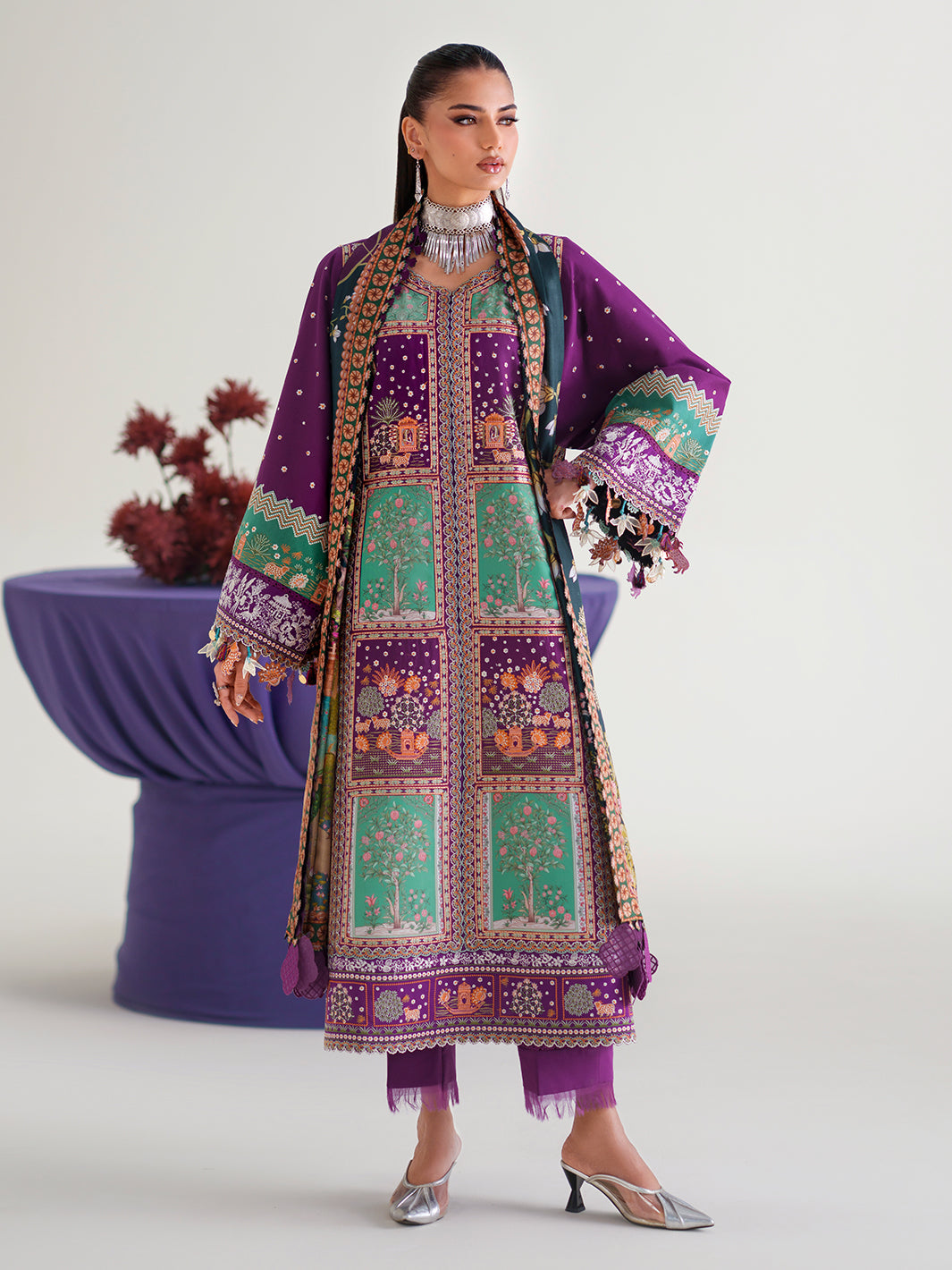 Bin Ilyas | Amour Luxury Lawn 26 |186-A by Bin Ilyas - Designer Dress  - Type : Ladies Clothes - Available at Libayah - 100% Original 