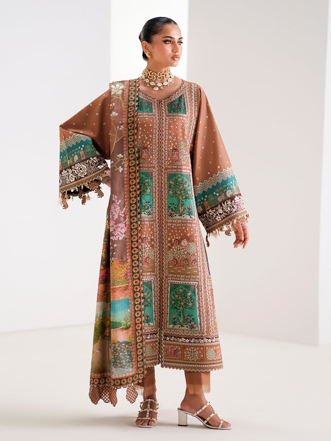 Bin Ilyas | Amour Luxury Lawn 26 | 186-B by Bin Ilyas - Designer Dress  - Type : Ladies Clothes - Available at Libayah - 100% Original 