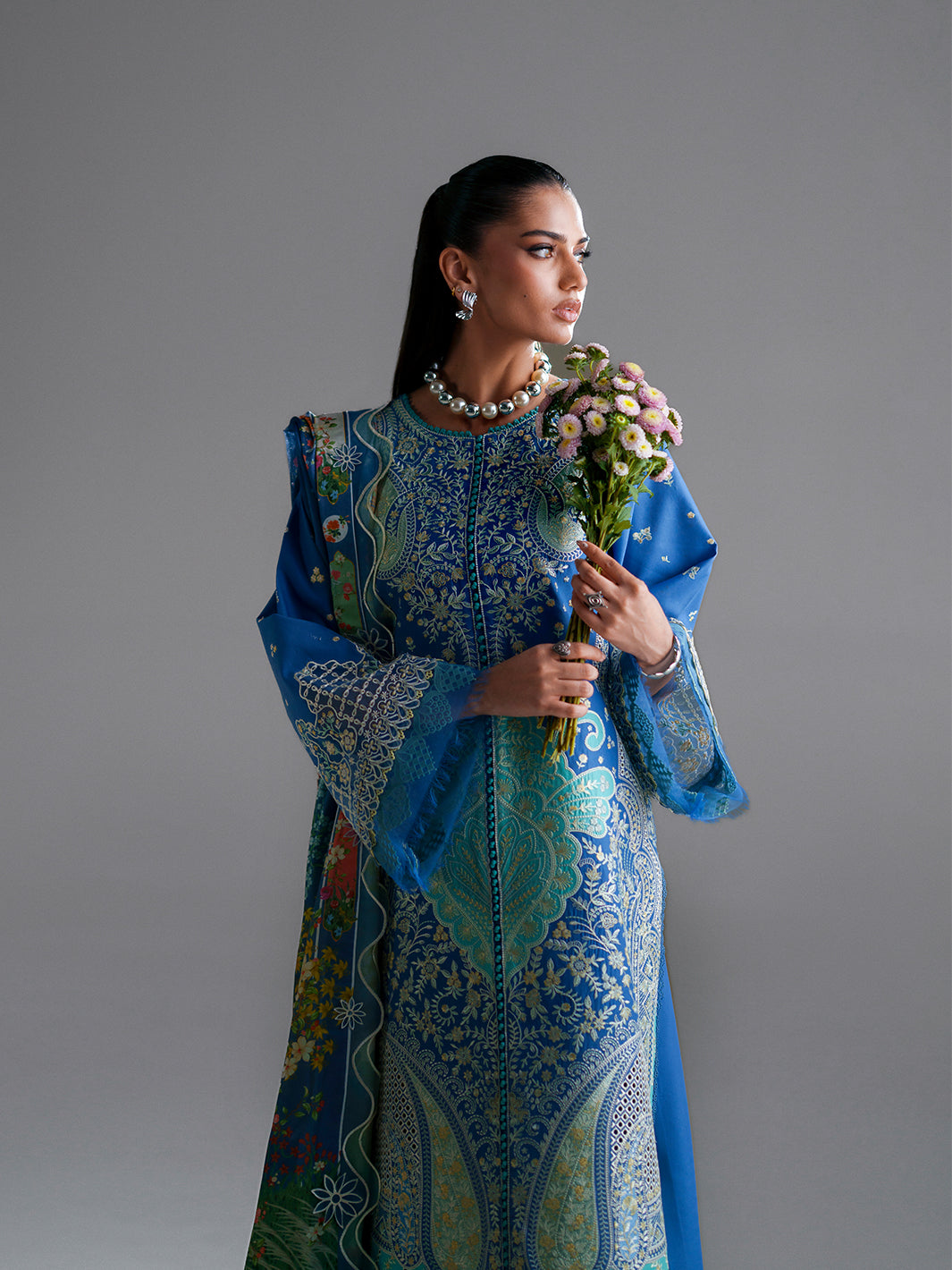 Bin Ilyas | Amour Luxury Lawn 26 |187-A by Bin Ilyas - Designer Dress  - Type : Ladies Clothes - Available at Libayah - 100% Original 