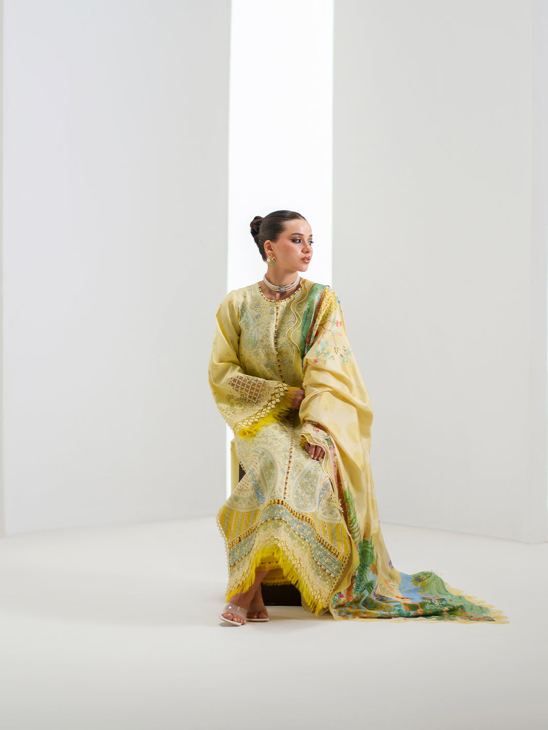 Bin Ilyas | Amour Luxury Lawn 26 | 187-B by Bin Ilyas - Designer Dress  - Type : Ladies Clothes - Available at Libayah - 100% Original 