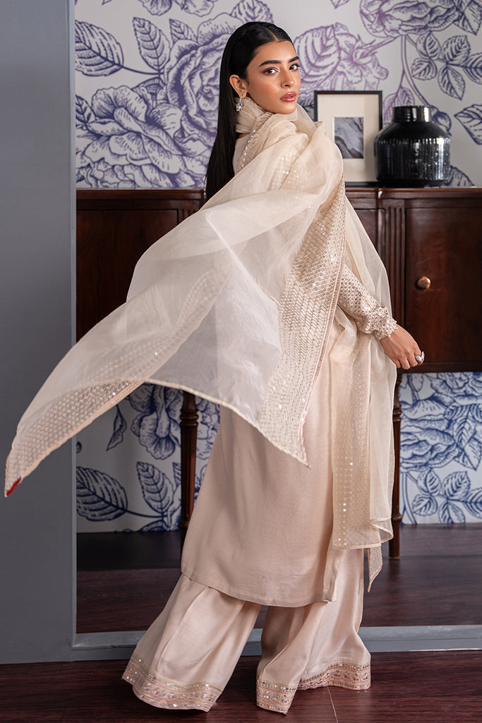 Cross Stitch | Luxury Pret | BISQUE SHELL by Cross Stitch - Designer Dress - Type: Luxury - Available at Libayah - 100% Original